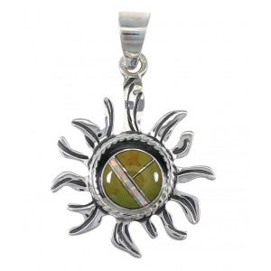 Southwestern Silver Turquoise Opal Sun Pendant YX77569