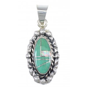 Turquoise Opal Sterling Silver Southwest Pendant YX77630