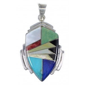 Silver Multicolor Southwestern Pendant YX77651