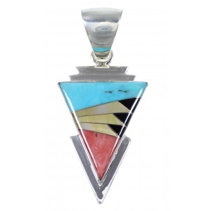 Sterling Silver And Multicolor Southwestern Pendant YX77659