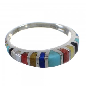 Silver Multicolor Southwest Jewelry Ring Size 5-3/4 YX76301