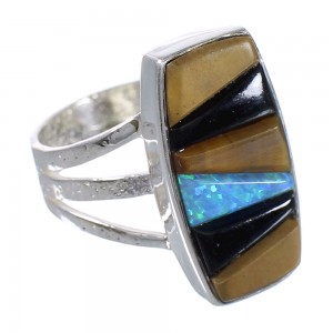 Multicolor Southwest Sterling Silver Ring Size 5-1/2 QX78204