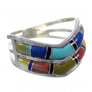 Sterling Silver Multicolor Southwest Ring Size 8-3/4 WX81155