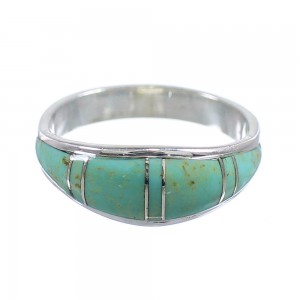 Genuine Sterling Silver Turquoise Ring Size 4-3/4 AX86175