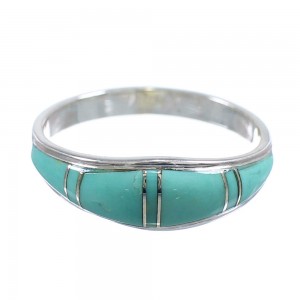 Turquoise Southwestern Sterling Silver Ring Size 5-1/4 AX86211