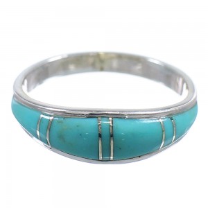 Turquoise Silver Jewelry Ring Size 5-3/4 AX86231