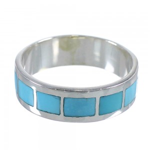 Silver Turquoise Jewelry Southwestern Ring Size 6-1/2 AX86255