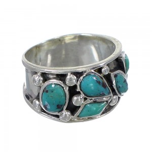Turquoise Southwest Silver Jewelry Ring Size 6-1/4 AX84668