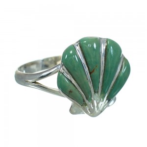 Turquoise Sterling Silver Seashell Ring Size 8-1/2 AX86410