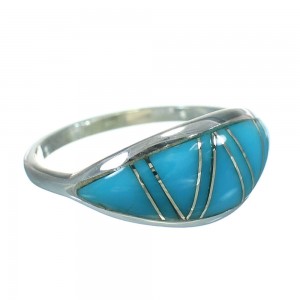 Turquoise Authentic Sterling Silver Jewelry Ring Size 8-1/4 RX86482