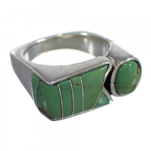 Sterling Silver Southwest Turquoise Inlay Ring Size 5-1/2 QX83986