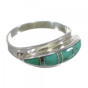 Southwest Sterling Silver Turquoise Ring Size 6-1/4 QX84177