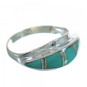 Authentic Sterling Silver Turquoise And Opal Inlay Ring Size 5 RX84955