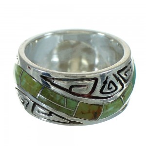 Southwest Turquoise Sterling Silver Water Wave Ring Size 5-3/4 QX85803