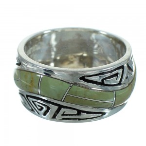 Water Wave Authentic Sterling Silver Southwestern Turquoise Ring Size 6-1/2 QX85814