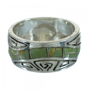 Water Wave Turquoise Sterling Silver Southwestern Ring Size 5-1/4 QX85828