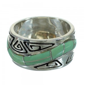 Water Wave Turquoise Southwestern Silver Ring Size 5-1/2 QX85834