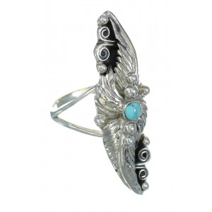 Turquoise Genuine Sterling Silver Southwestern Ring Size 4-3/4 QX85326