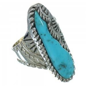 Southwest Turquoise Sterling Silver Ring Size 8-1/4 YX85586