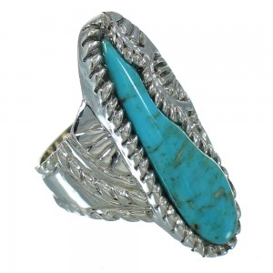 Southwest Sterling Silver Turquoise Ring Size 6-3/4 YX85626