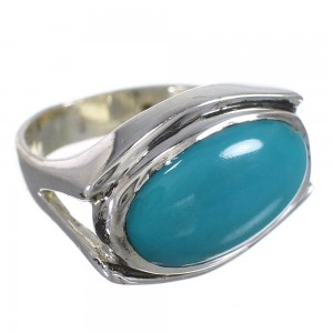 Southwest Turquoise Silver Ring Size 5 QX83762