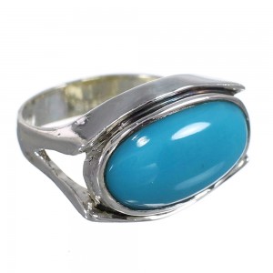 Southwest Turquoise Authentic Sterling Silver Ring Size 5-1/4 QX83774