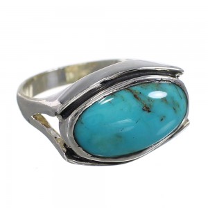Authentic Sterling Silver Southwest Turquoise Jewelry Ring Size 5-3/4 QX83814