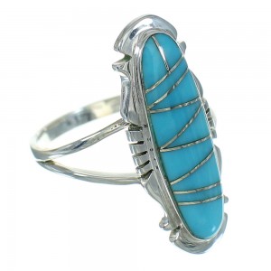 Southwest Authentic Sterling Silver Turquoise Ring Size 5-3/4 QX83555