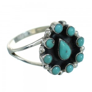 Southwestern Authentic Sterling Silver Turquoise Jewelry Ring Size 4-1/2 QX84714