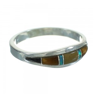 Silver Southwestern Multicolor Ring Size 5 QX85566