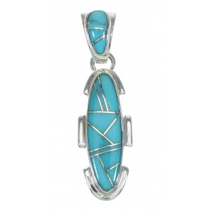 Southwest Sterling Silver Turquoise Pendant QX83399