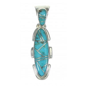 Southwest Authentic Sterling Silver Turquoise Pendant QX83403