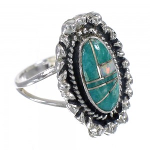 Turquoise Opal Southwest Genuine Sterling Silver Ring Size 5 QX85896