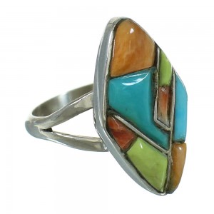 Multicolor Authentic Sterling Silver Whiterock Ring Size 6-1/4 YX84117