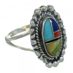 Multicolor And Silver Southwest Ring Size 8 YX84220