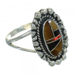 Multicolor Southwest Silver Ring Size 5-1/4 YX84251