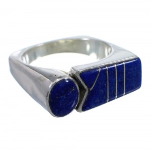 Southwest Authentic Sterling Silver Lapis Ring Size 6 AX92410