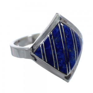 Silver Jewelry Lapis Southwestern Ring Size 7 AX92436