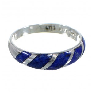 Southwestern Lapis Sterling Silver Ring Size 6-3/4 RX92162