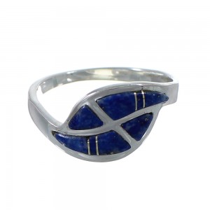 Southwestern Jewelry Silver Lapis Inlay Ring Size 6-1/4 AX92516