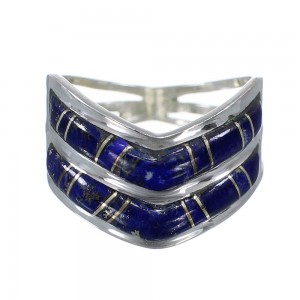 Sterling Silver Lapis Inlay Ring Size 5-3/4 FX93497