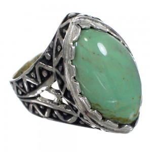 Southwest Turquoise And Sterling Silver Ring Size 8-1/4 RX93068