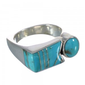 Silver Southwest Turquoise Jewelry Ring Size 6-1/2 AX90620