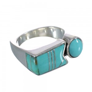 Silver Jewelry Southwest Turquoise Ring Size 6 AX90647