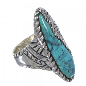 Southwest Sterling Silver Turquoise Jewelry Ring Size 7-3/4 FX93304