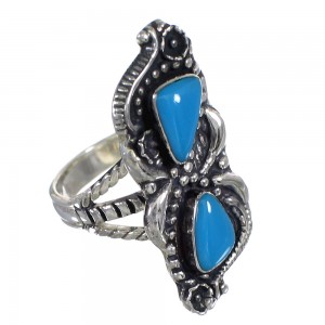 Sterling Silver Turquoise Jewelry Ring Size 7-3/4 FX93365