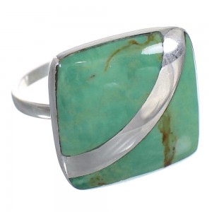 Genuine Sterling Silver Turquoise Jewelry Ring Size 8-1/2 RX88660