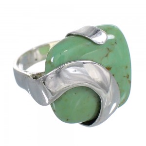 Southwestern Sterling Silver And Turquoise Jewelry Ring Size 4-1/2 RX88776