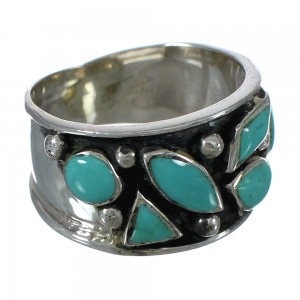 Genuine Sterling Silver Turquoise Southwest Ring Size 5-3/4 FX91309