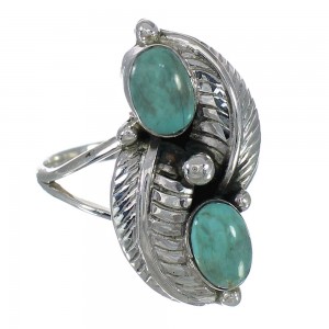 Authentic Sterling Silver Turquoise Ring Size 8-1/2 FX91111